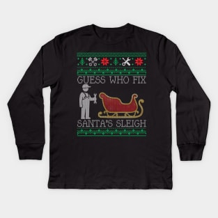 Christmas Auto Mechanic Ugly Christmas Xmas Sweater Kids Long Sleeve T-Shirt